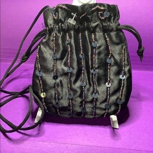 Sequin beaded Satchel Black